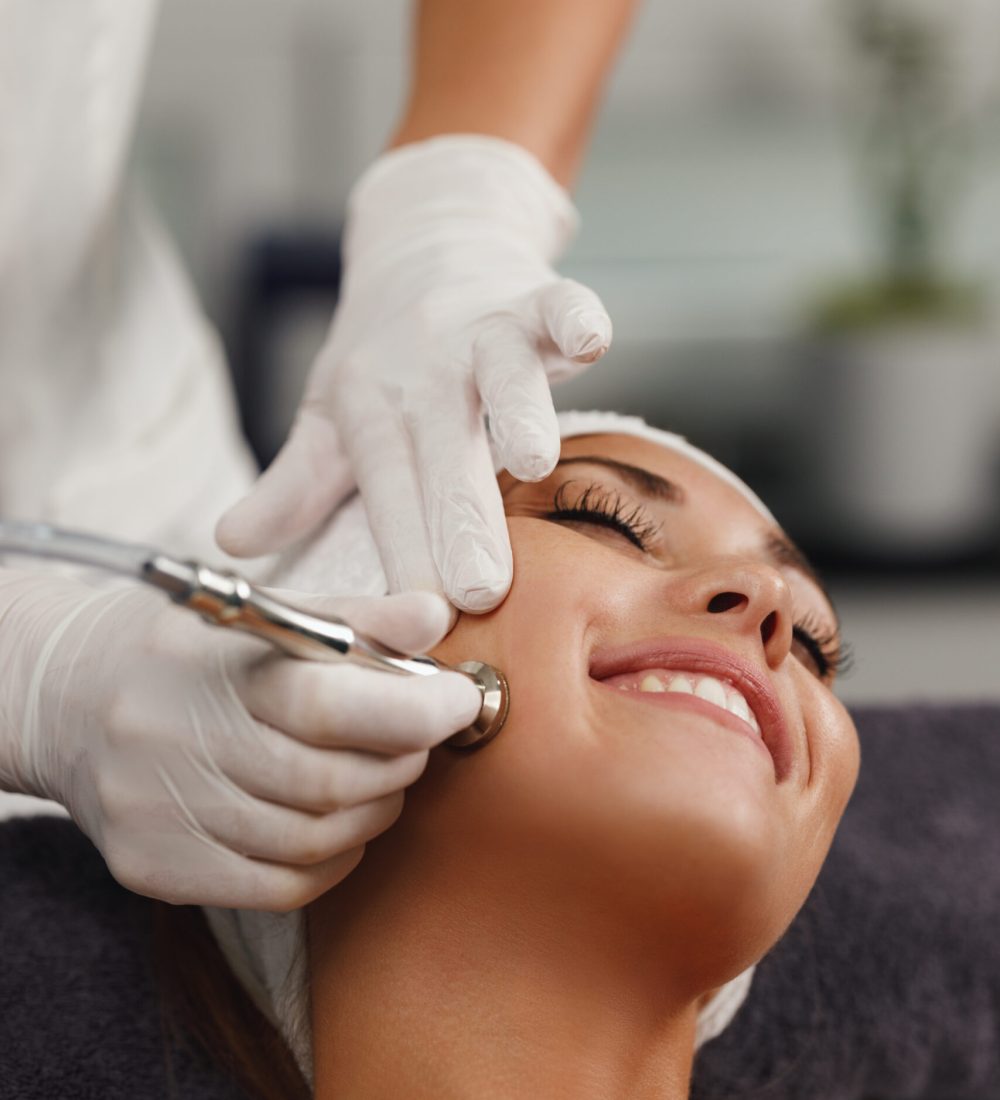 Shot of a beautiful young woman on a facial treatment at the beauty salon.